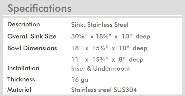 Zomodo Integrato 2.0 Black Pearl 31 x 18 Double Bowl Kitchen Sink ITC457D3-BK