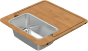 Zomodo Solid bamboo cutting board & fabricated fitted colander combo ASC406