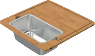 Zomodo Solid bamboo cutting board & fabricated fitted colander combo ASC406