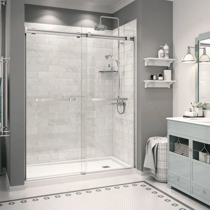 Zone Square 60 x 32 Acrylic Alcove or Corner Shower Base in White with Right-Hand Drain - Plumbing Market