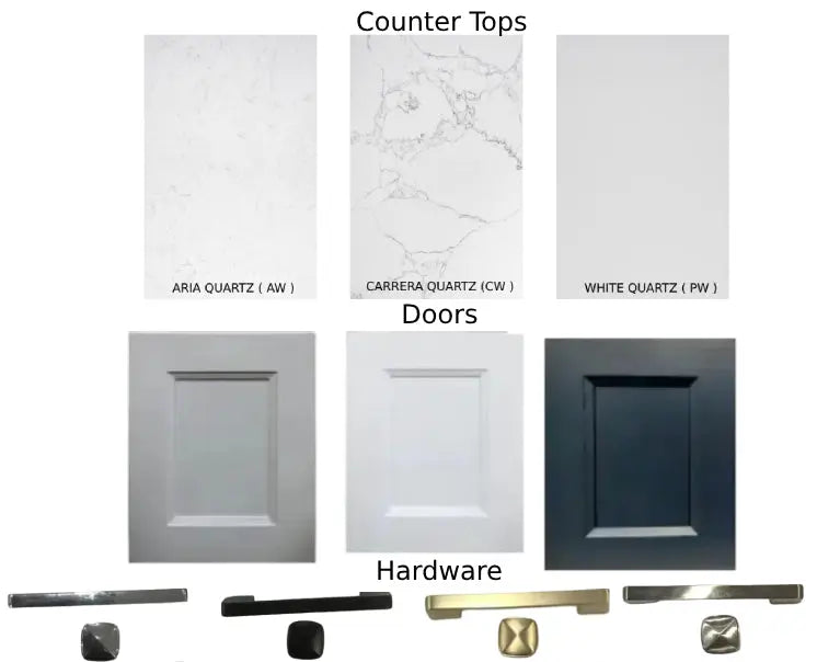 Zuuz Hampton Bathroom Vanity With Quartz Counter Top 36 Inch Left Doors - Plumbing Market