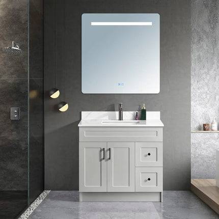 Zuuz Hampton Bathroom Vanity With Quartz Counter Top 42 Inch Left Doors - Plumbing Market
