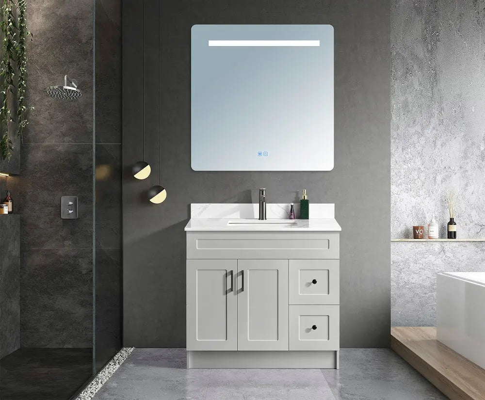 Zuuz Hampton Bathroom Vanity With Quartz Counter Top 36 Inch Right Doors - Plumbing Market