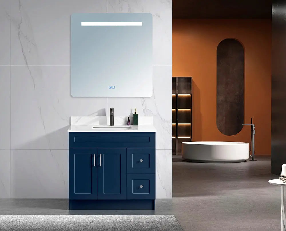 Zuuz Hampton Bathroom Vanity With Quartz Counter Top 36 Inch Right Doors - Plumbing Market