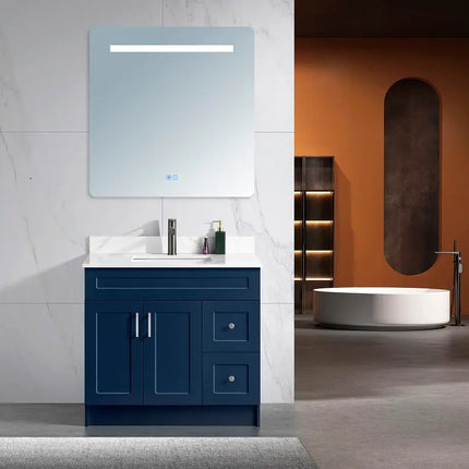 Zuuz Hampton Bathroom Vanity with Quartz Counter top 42 inch Right Drawers (Copy) - Plumbing Market