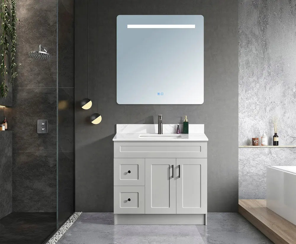 Zuuz Hampton Bathroom Vanity with Quartz Counter top 42 inch Right Drawers (Copy) - Plumbing Market