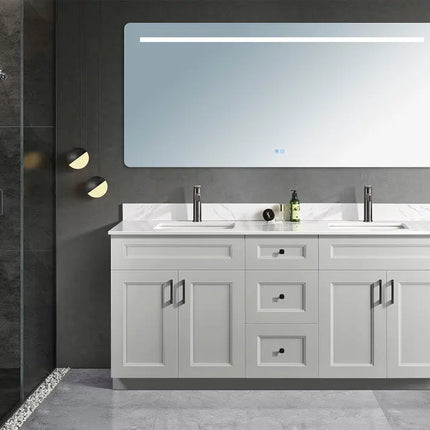 Zuuz Hampton Bathroom Vanity with Quartz Counter top 60 inch Double Sink (Copy) - Plumbing Market