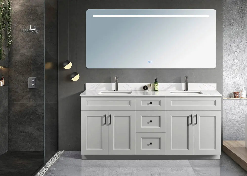 Zuuz Hampton Bathroom Vanity with Quartz Counter top 60 inch Double Sink (Copy) - Plumbing Market