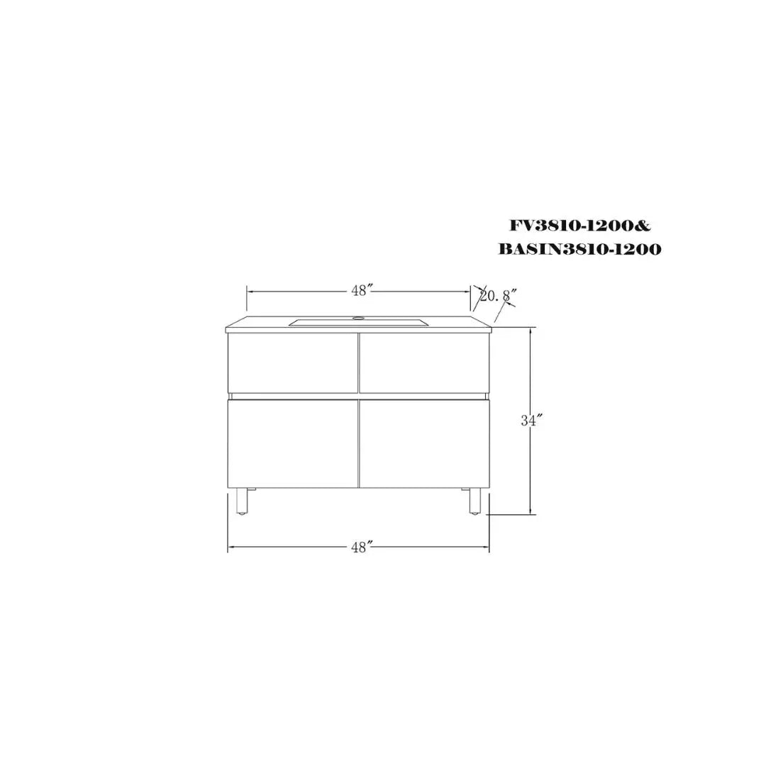 Zuuz Modern Floor Cabinet Vanities Combination kit  47 inch - Plumbing Market