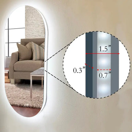 Zuuz Moderno Runway Style Backlit Frameless Bathroom LED Mirror - Plumbing Market