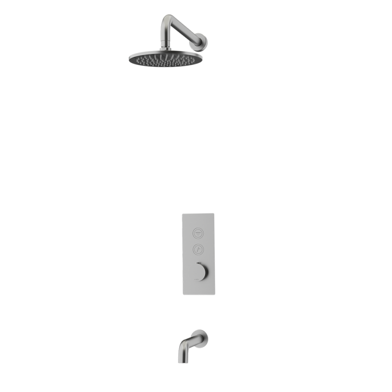 Rubi ON 1/2" Thermostatic Shower Set with 8" Shower Head and 16" Horizontal Arm RON2E01-13N