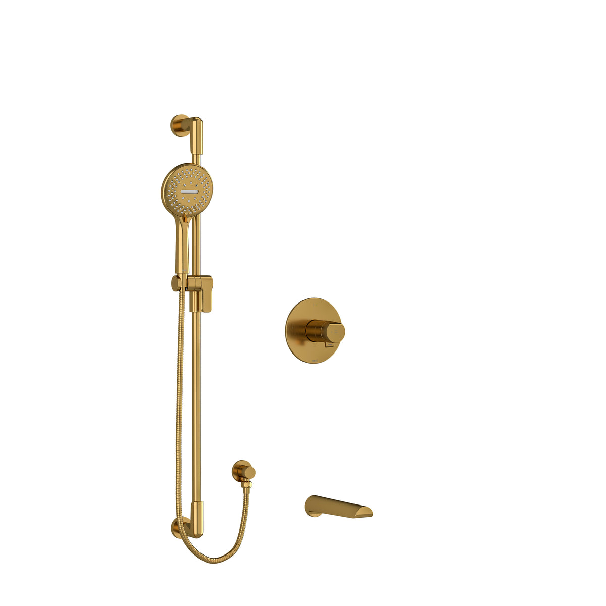 Riobel Parabola 1/2" Thermostatic & Pressure Balance Shower Trim Kit 1244 - Brushed Gold (TKIT1244PBBG)