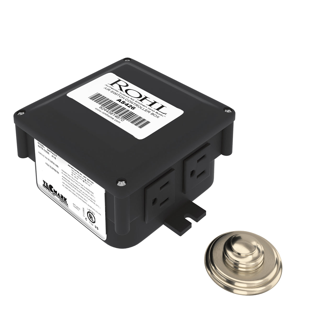 ROHL Waste Disposal Control Box With Air Switch Button AS550 - Satin Nickel