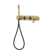Rubi Lexa Wall-Mounted Bath Faucet Brushed Gold / Matte Black RLX32DORBK