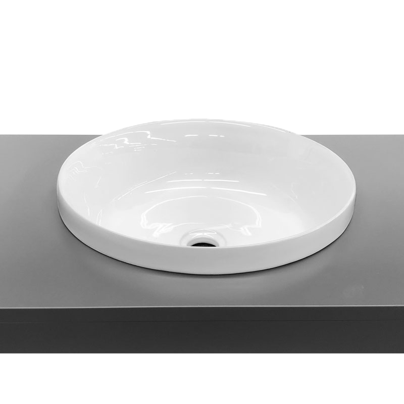 Rubi Semi-Recessed Round Basin White Gloss RKN1036BL