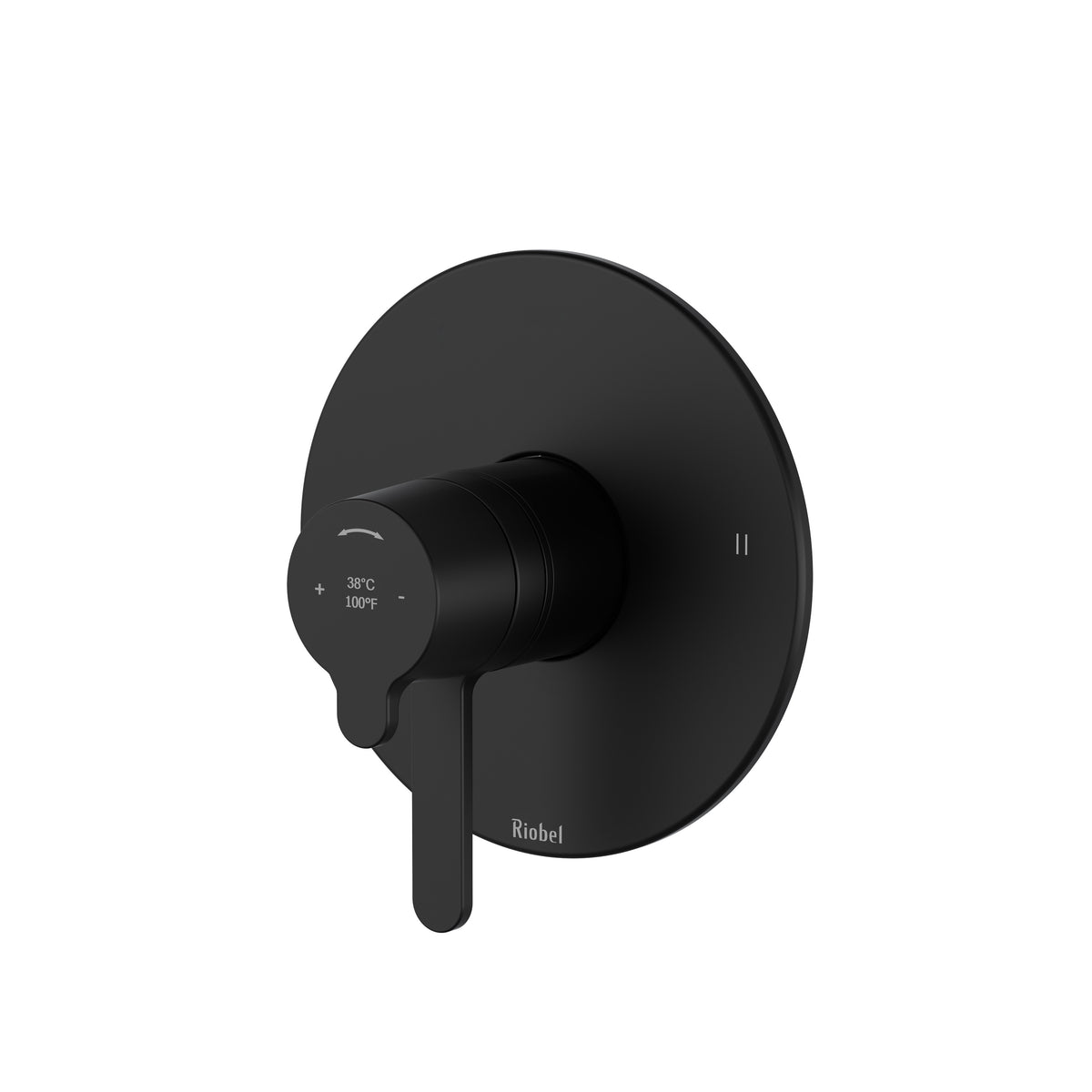 Riobel Nibi Thermostatic/Pressure Balance Valve Trim 1/2" 2-Way, 2 Functions - Black (TNB44BK)