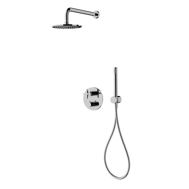 Rubi Lexa 1/2" Thermostatic Shower Set with 8" Shower Head and 16" Horizontal Arm RLX2A40-13N