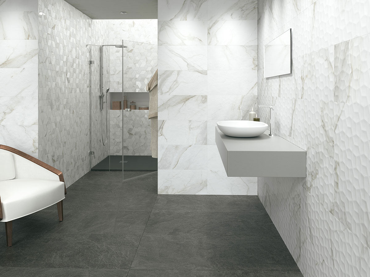 MSI Adella Viso Calacatta 12 x 24 Satin Matte Ceramic tile (NADEVISCAL1224) – MSI room scene