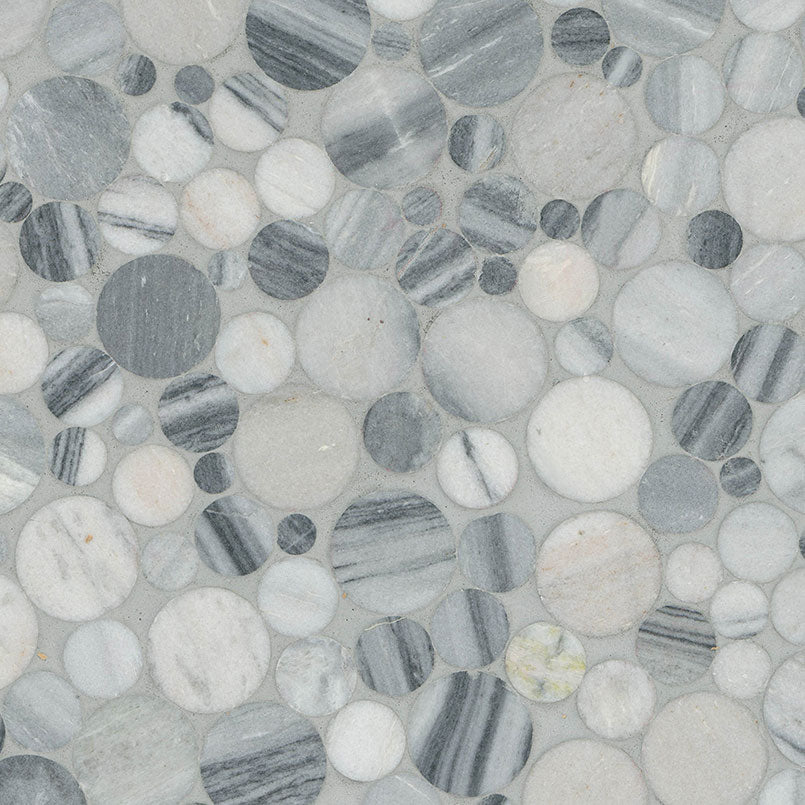 MSI Alaska Gray Pebble Polished Marble mosaic (SMOT-PEB-ALGRY) – MSI product image