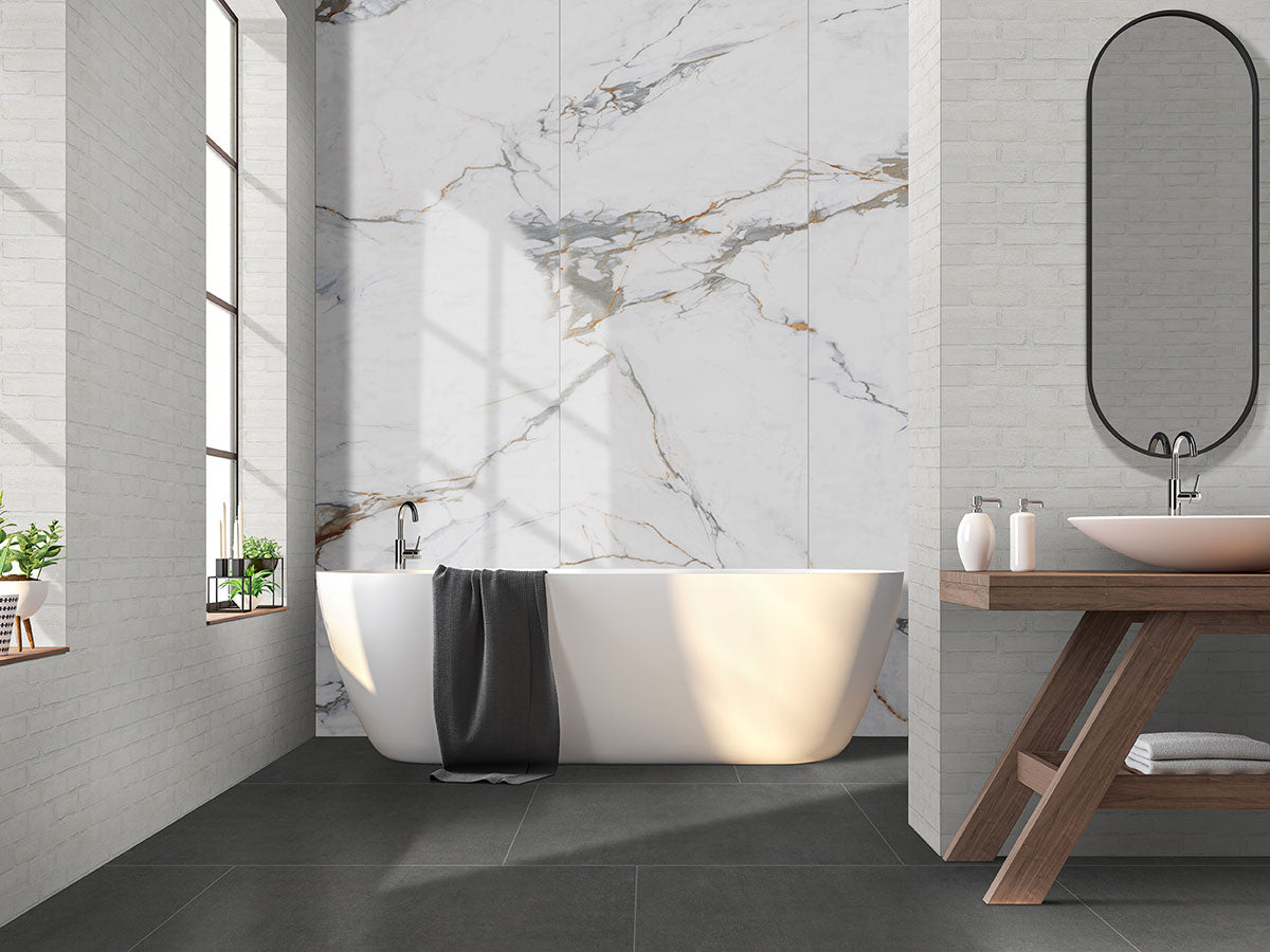 MSI Alpine White 2.25 x 7.5 Natural Clay mosaic (SMOT-CLABRI-ALPWHI2.25X7.5) – MSI room scene (bathroom)