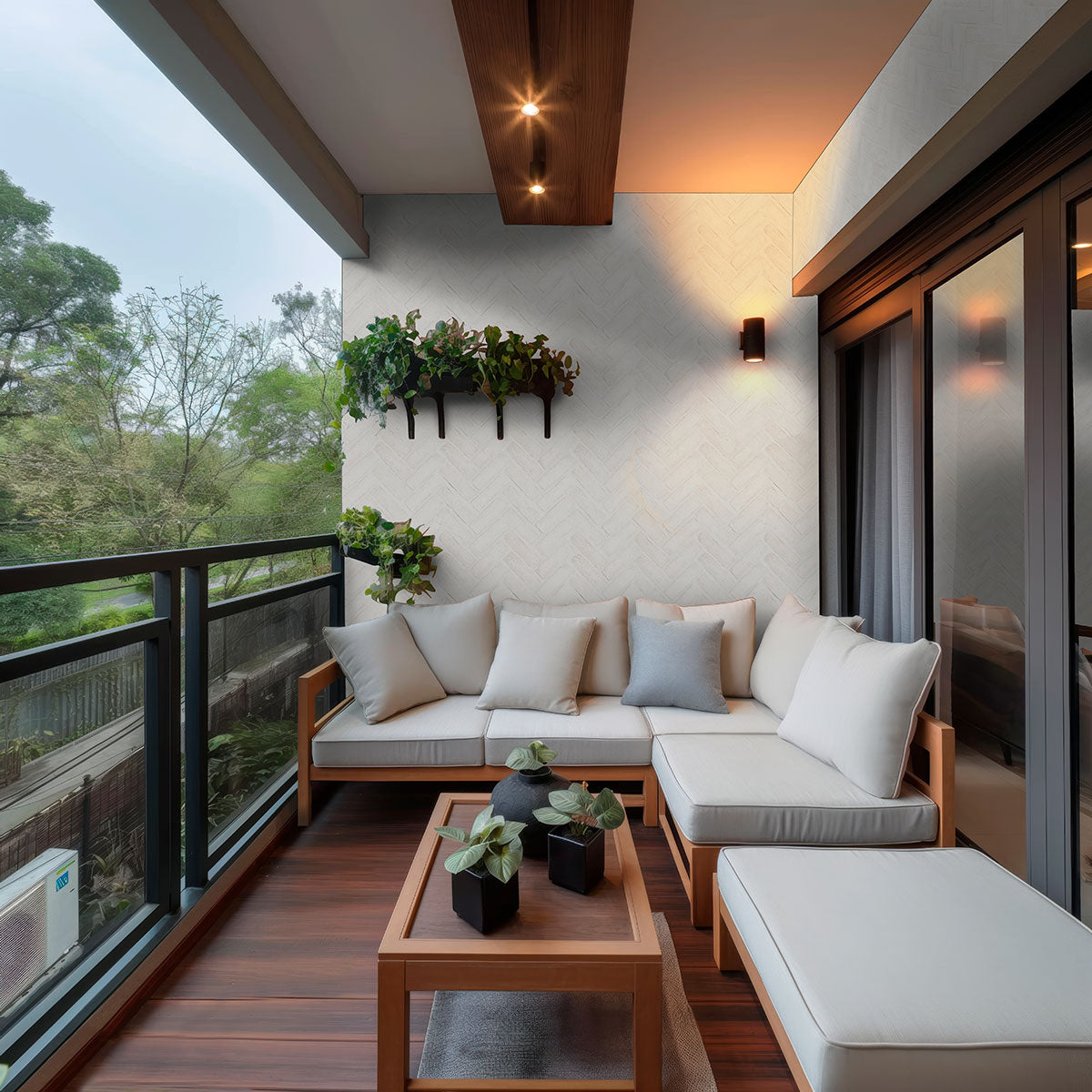 MSI Alpine White 2.25 x 10.75 Natural Clay trim (SMOT-CLACOR-ALPWHI) – MSI room scene (living room)
