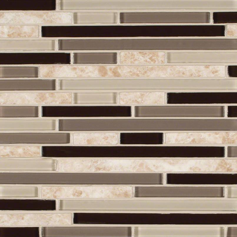 MSI Amalfi Cafe Interlocking Pattern Porcelain Glass mosaic (P-SMOT-SGLSIL-AC6MM) – MSI product image