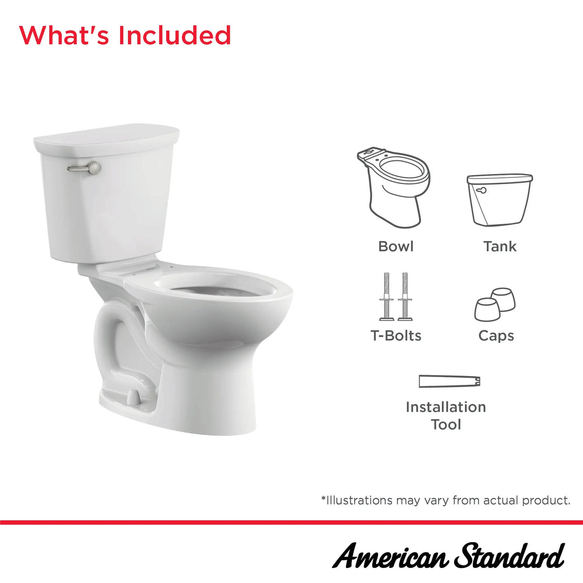 American Standard Cadet PRO 1.28 gpf elongated toilet - what's included