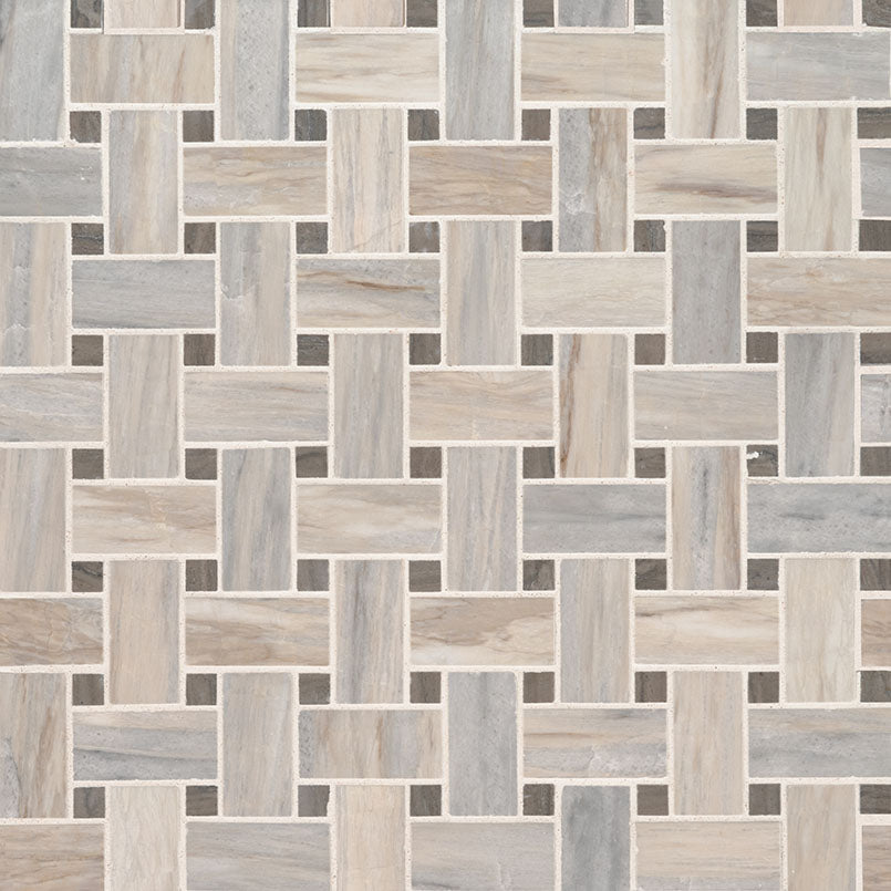 MSI Angora Basketweave Polished Marble mosaic (SMOT-ANGORA-BWP10MM) – MSI product image