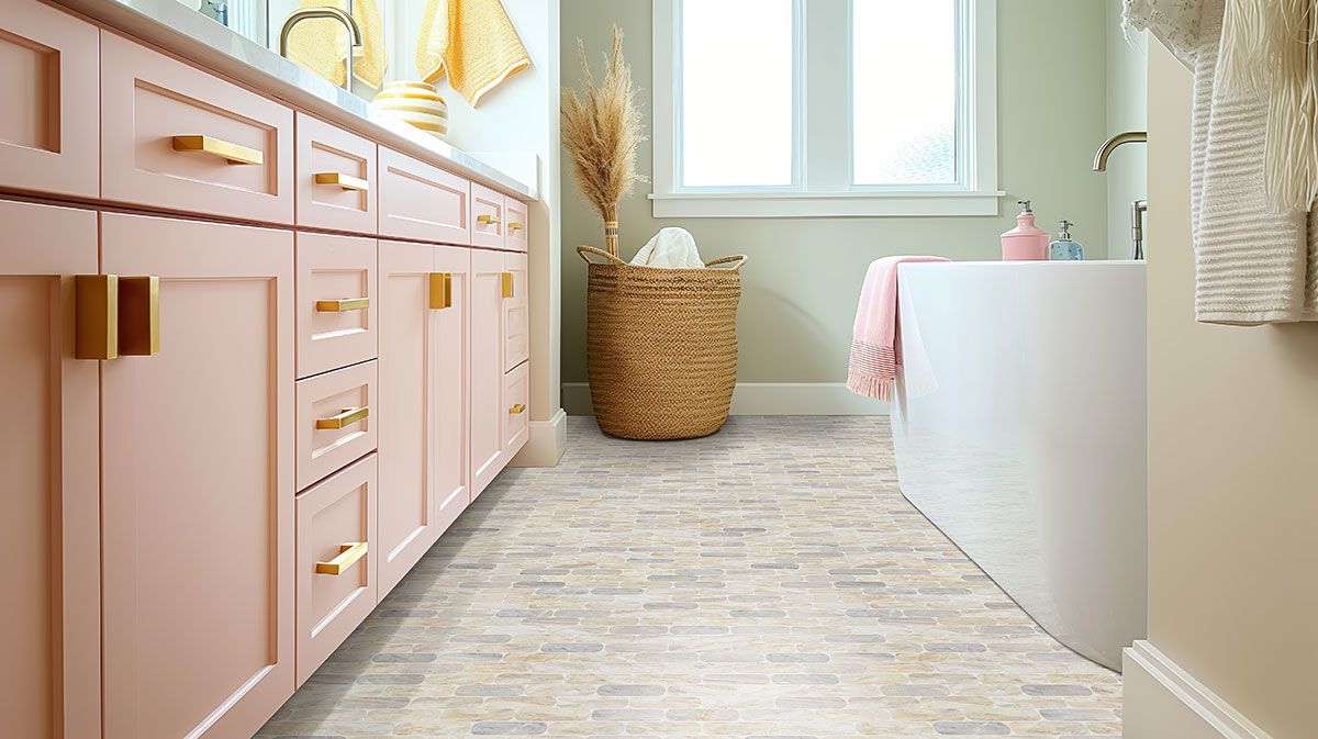 MSI Angora Ellipse Polished Marble mosaic (SMOT-ANGORA-ELLP) – MSI room scene