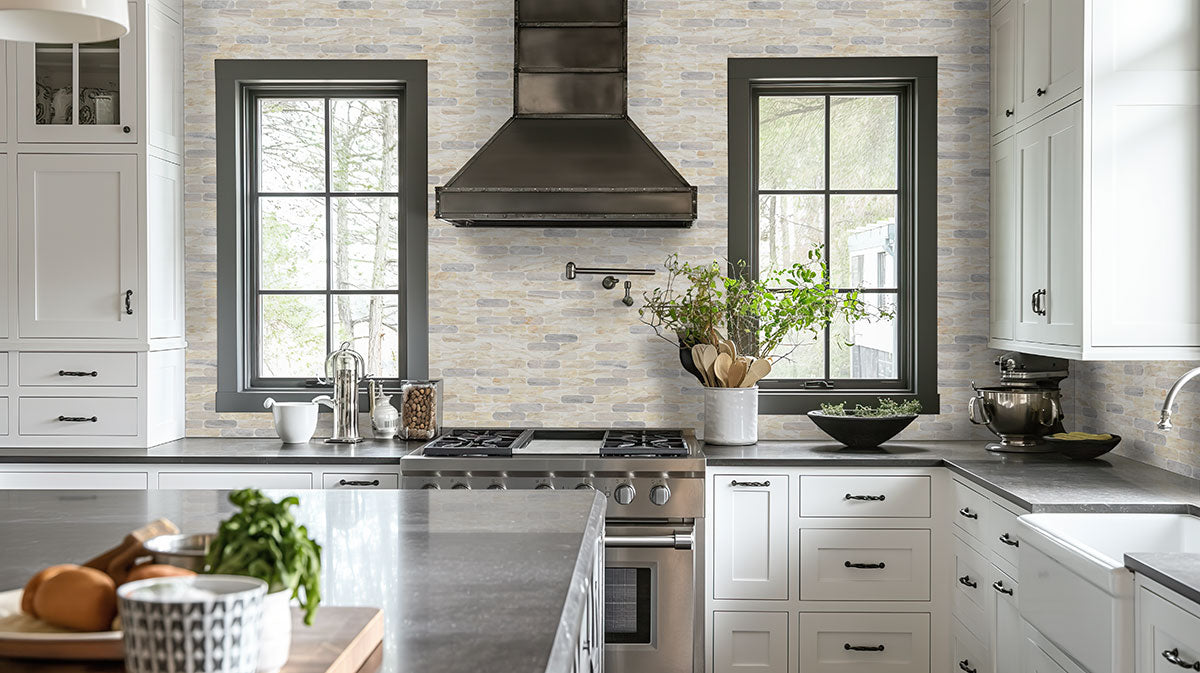 MSI Angora Ellipse Polished Marble mosaic (SMOT-ANGORA-ELLP) – MSI room scene