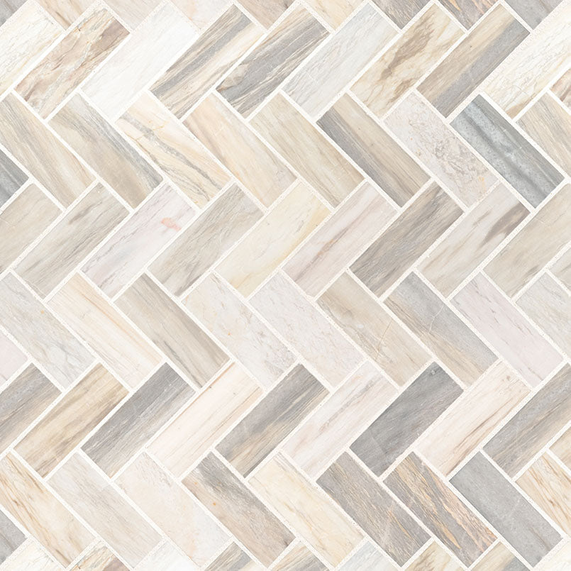 MSI Angora Herringbone Polished Marble mosaic (SMOT-ANGORA-HBP) – MSI product image