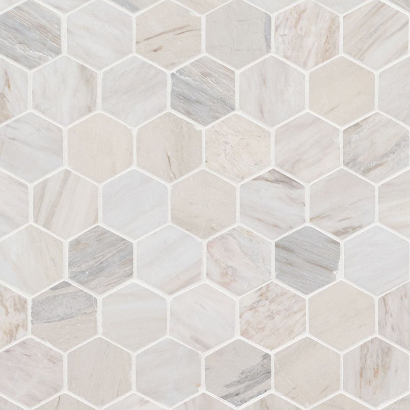 MSI Angora 2" Hexagon Polished Marble mosaic (SMOT-ANGORA-2HEXP) – MSI product image