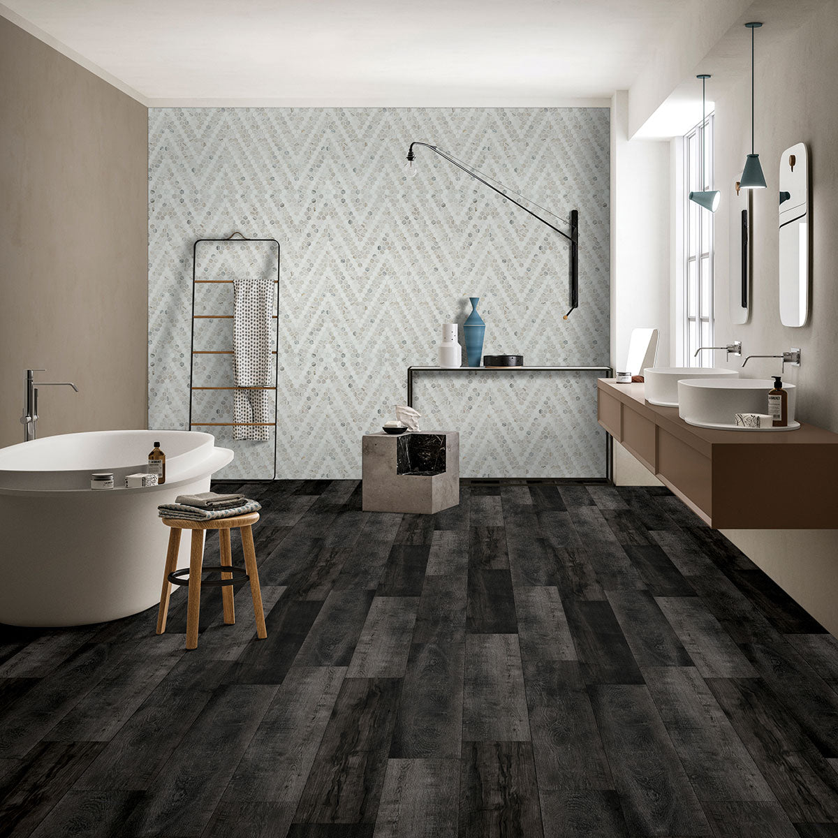 MSI Angora Sazi 1" Hexagon Polished Marble mosaic (SMOT-ANGORA-SAZP) – MSI room scene
