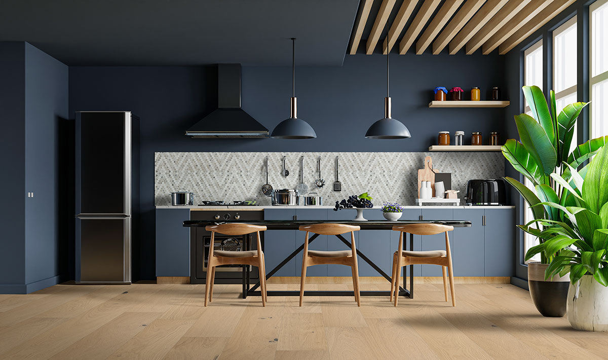 MSI Angora Sazi 1" Hexagon Polished Marble mosaic (SMOT-ANGORA-SAZP) – MSI room scene (kitchen)