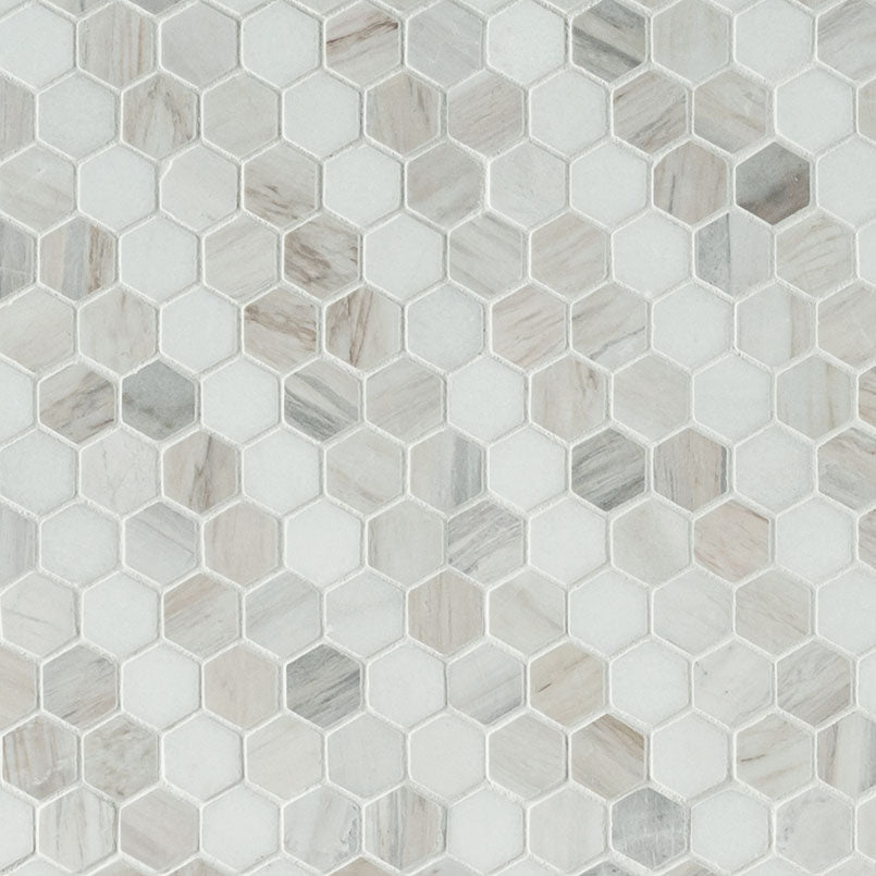 MSI Angora Sazi 1" Hexagon Polished Marble mosaic (SMOT-ANGORA-SAZP) – MSI product image