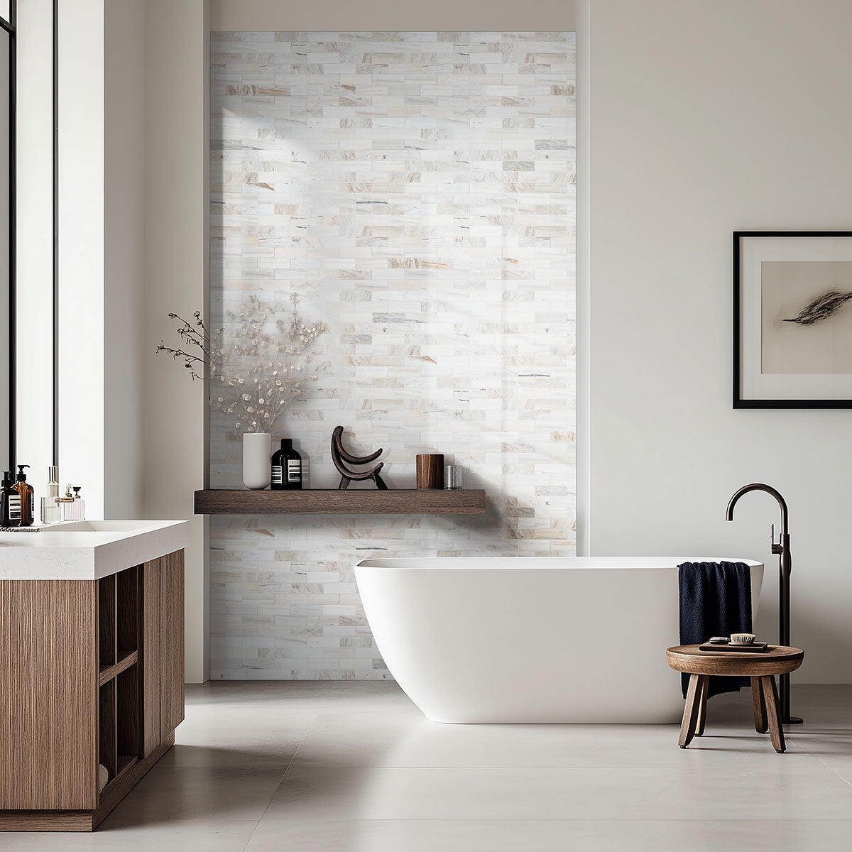 MSI Angora 2 x 6 Polished Marble tile (SMOT-ANGORA-2X6P) – MSI room scene (bathroom)