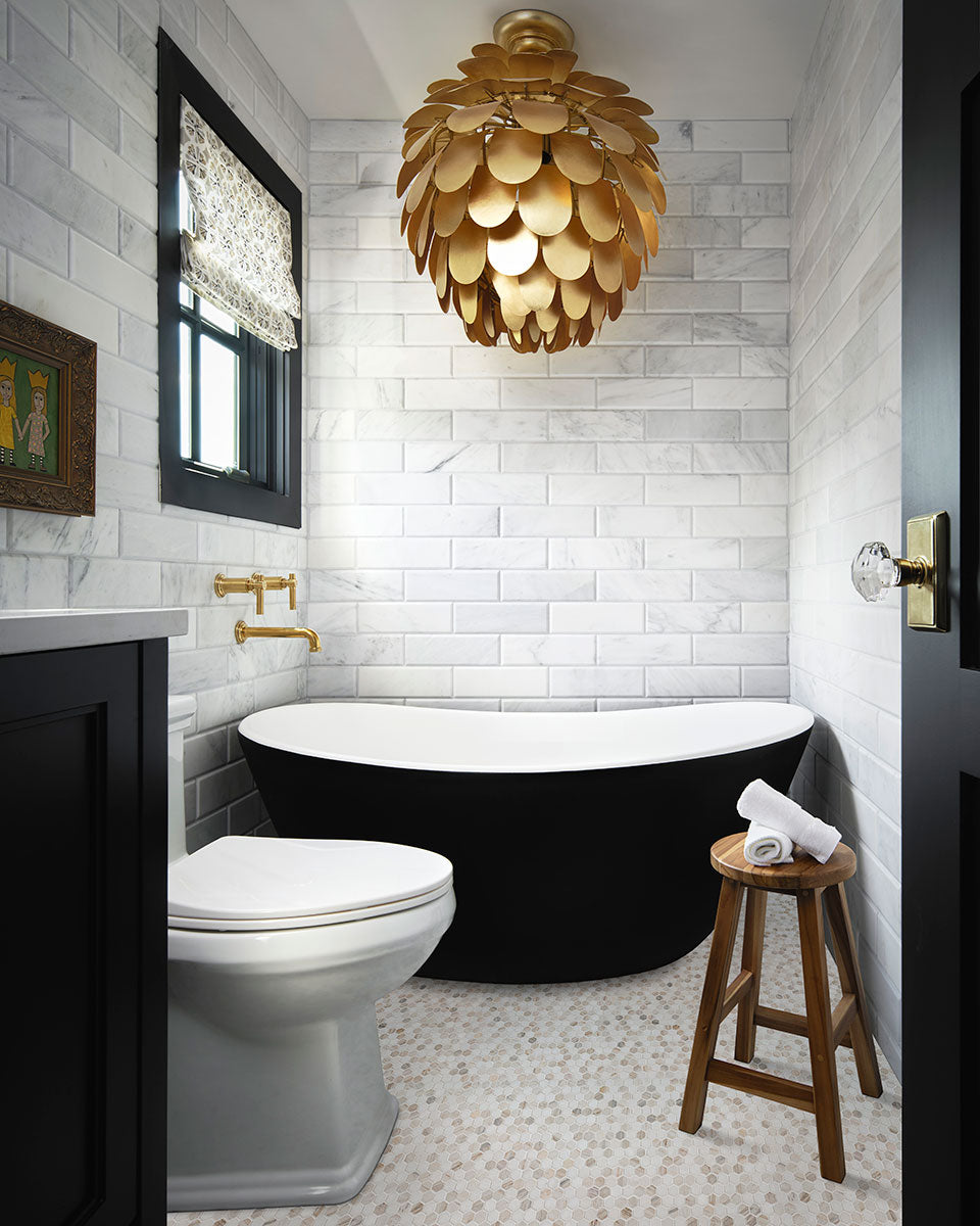 MSI Angora Tibi 1" Hexagon Polished Marble mosaic (SMOT-ANGORA-TIBP) – MSI room scene