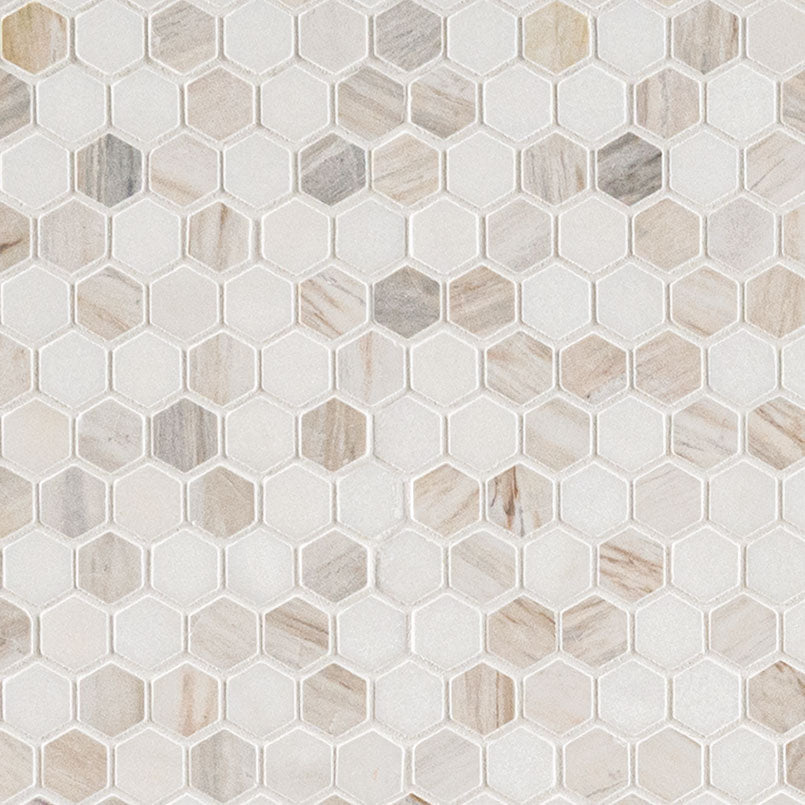 MSI Angora Tibi 1" Hexagon Polished Marble mosaic (SMOT-ANGORA-TIBP) – MSI product image