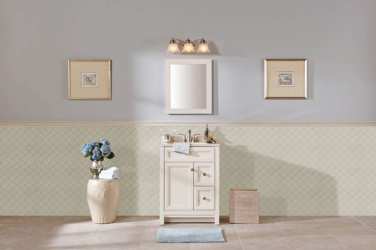 MSI Antique White Arabesque Glossy Ceramic mosaic (SMOT-PT-AW-ARABESQ) – MSI room scene
