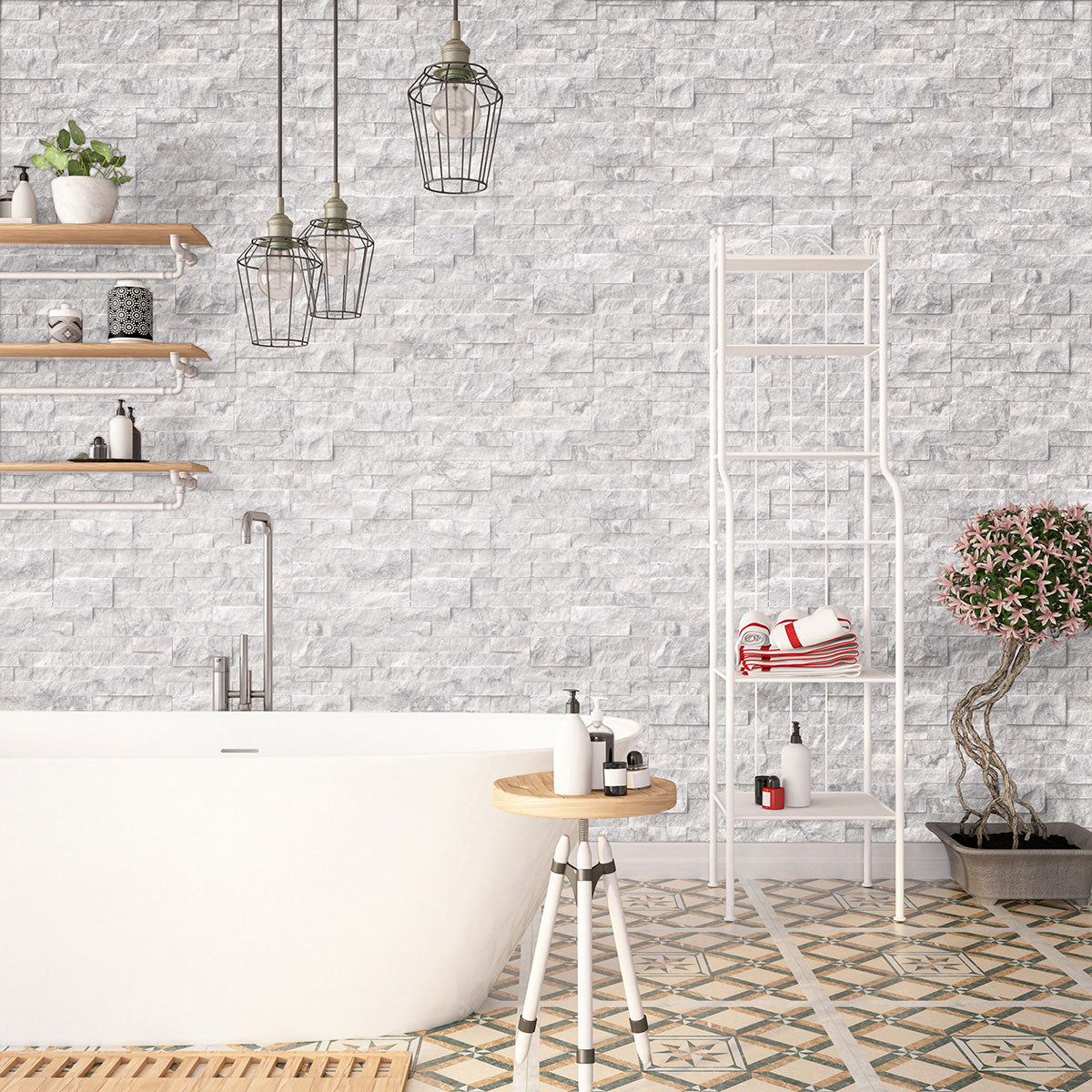 MSI Arabescato Carrara stacked stone 6 x 24 (LPNLMARACAR624)