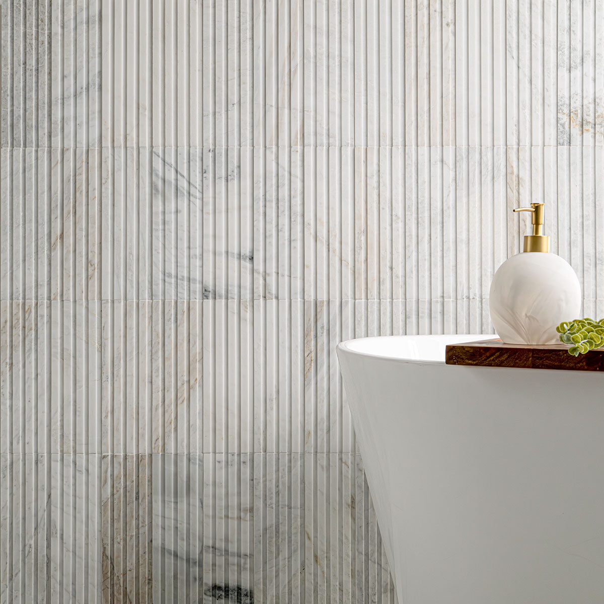 MSI Arabescato Venato White 4 x 12 Honed Marble tile (TARAVEN412SLTH) – MSI room scene