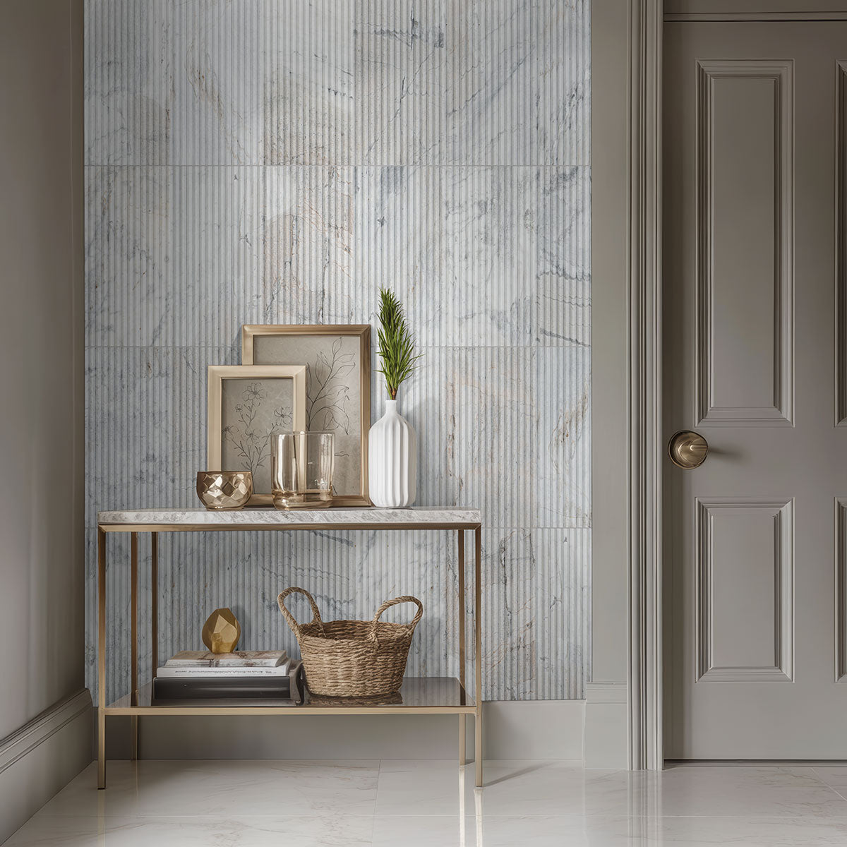 MSI Arabescato Venato Milano Ribbo 12 x 24 Honed Marble tile (TARAVEN1224MR) – MSI room scene (entryway)
