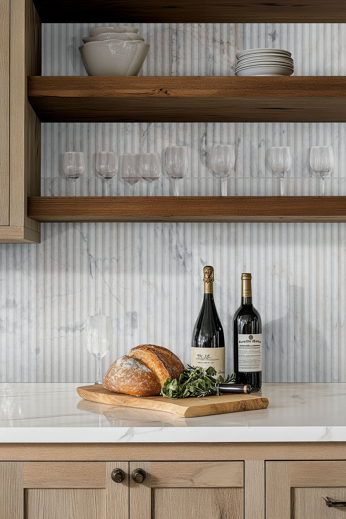 MSI Arabescato Venato Milano Ribbo 12 x 24 Honed Marble tile (TARAVEN1224MR) – MSI room scene (kitchen)