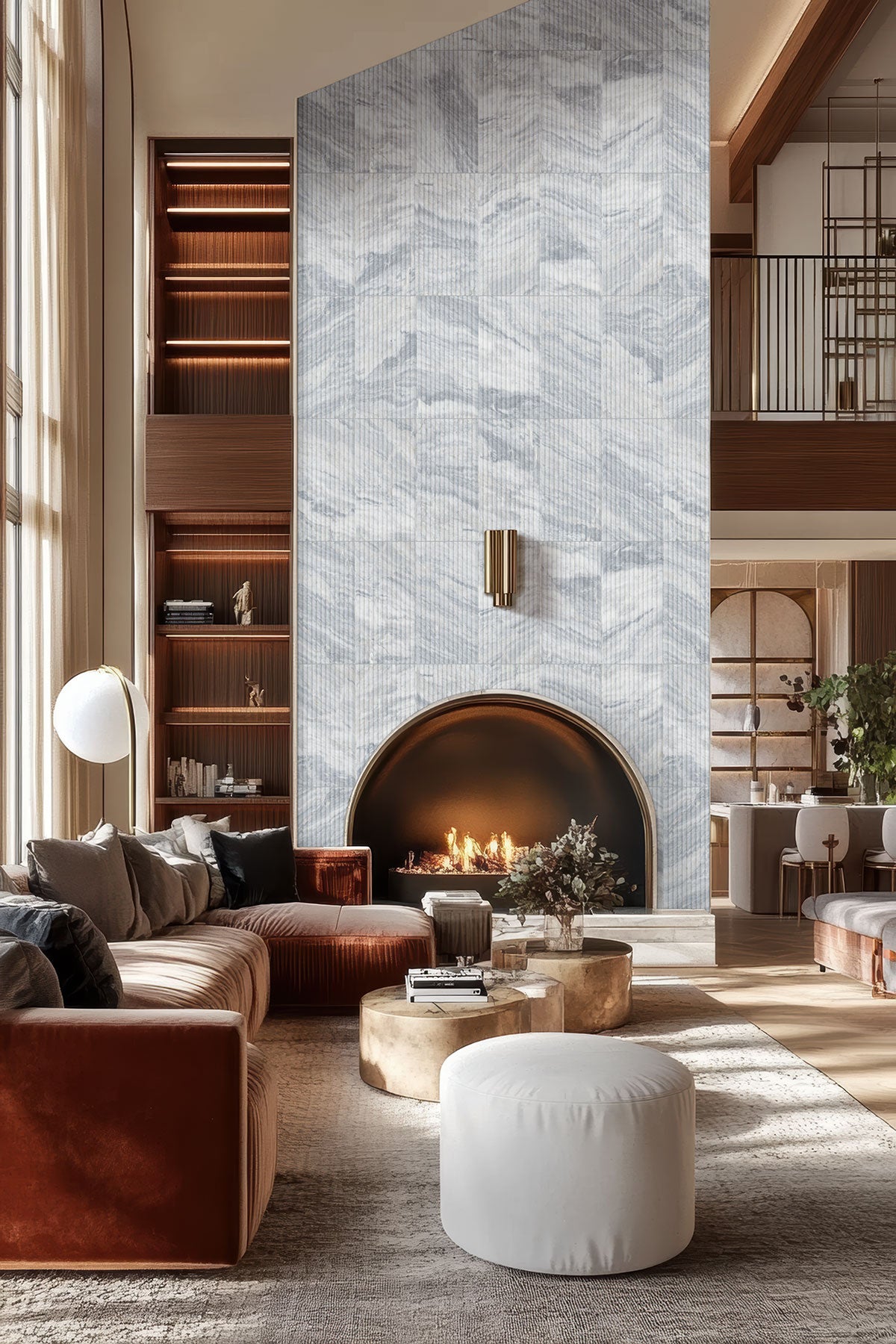 MSI Arabescato Venato Milano Ribbo 12 x 24 Honed Marble tile (TARAVEN1224MR) – MSI room scene (living room)
