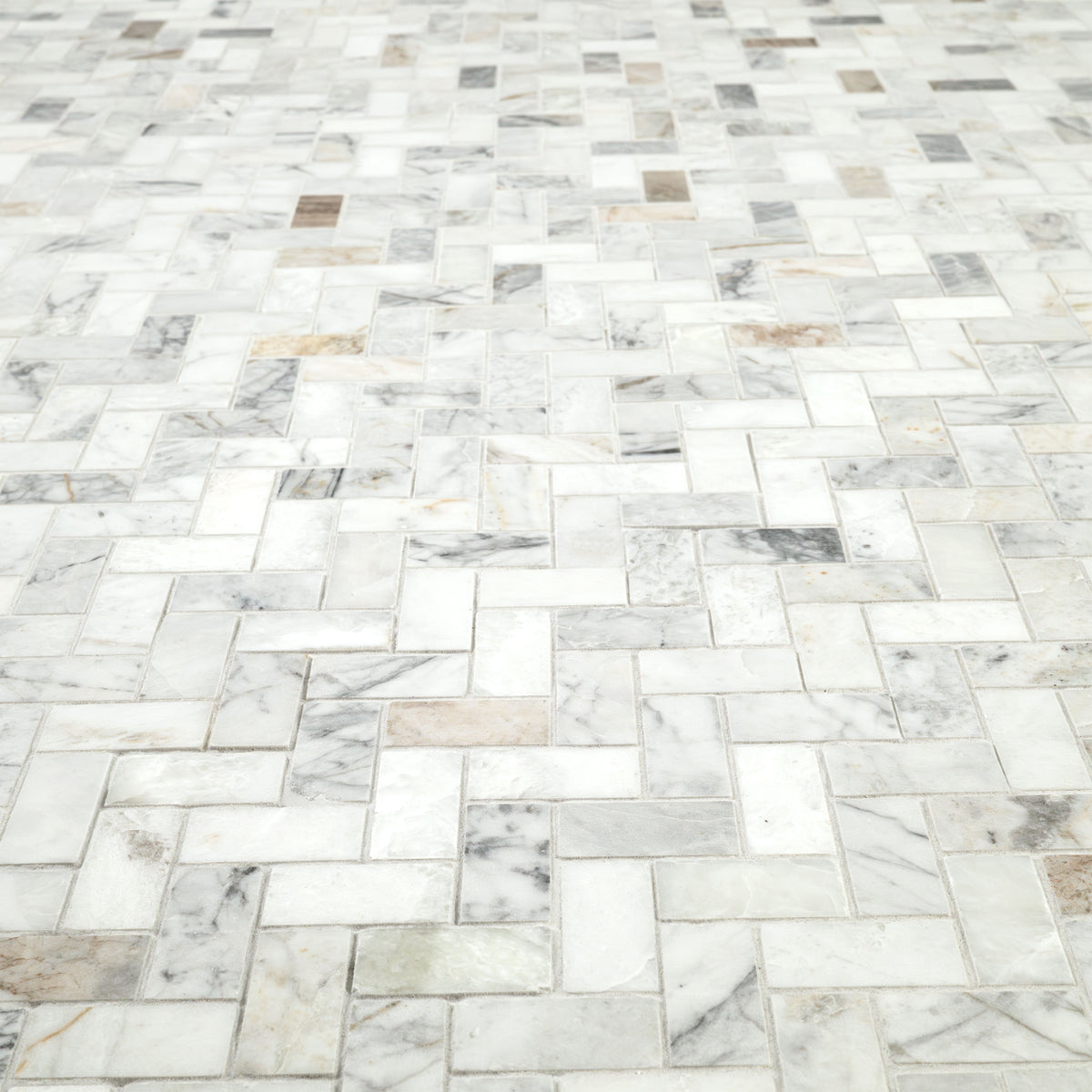 MSI Arabescato Venato White 1 x 2 Honed Marble mosaic (SMOT-ARAVEN-1X2HBH) – MSI product image