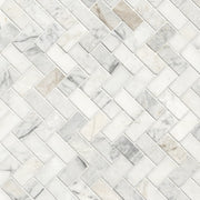 MSI Arabescato Venato White 1 x 2 Honed Marble mosaic (SMOT-ARAVEN-1X2HBH) – MSI product image