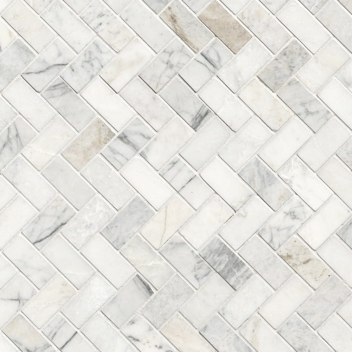 MSI Arabescato Venato White 1 x 2 Honed Marble mosaic (SMOT-ARAVEN-1X2HBH) – MSI product image