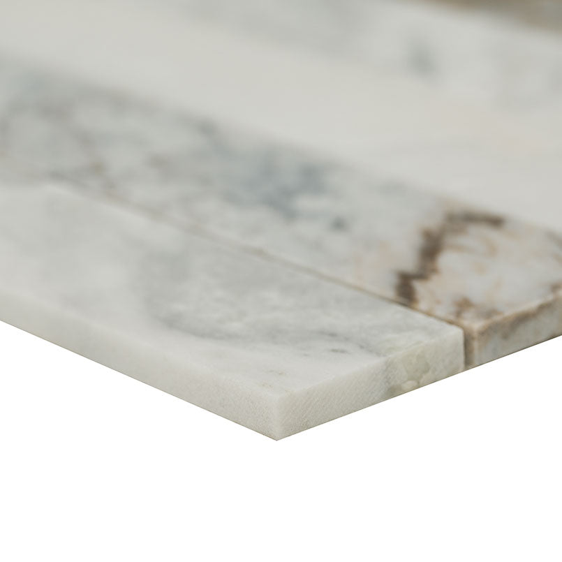 MSI Arabescato Venato White 2 x 12 Honed Marble mosaic (SMOT-ARAVEN-2X12STH) – MSI product image