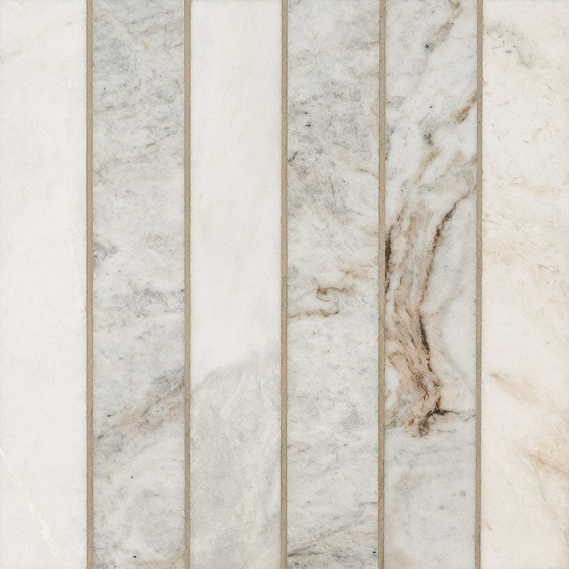 MSI Arabescato Venato White 2 x 12 Honed Marble mosaic (SMOT-ARAVEN-2X12STH) – MSI product image