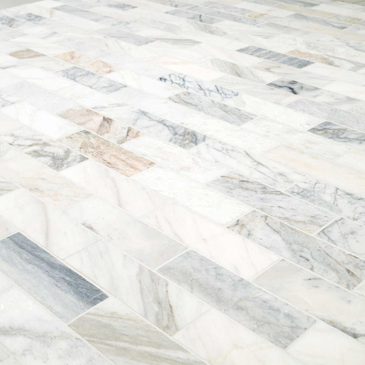 MSI Arabescato Venato White 2 x 6 Honed Marble mosaic (SMOT-ARAVEN-2X6H) – MSI product image